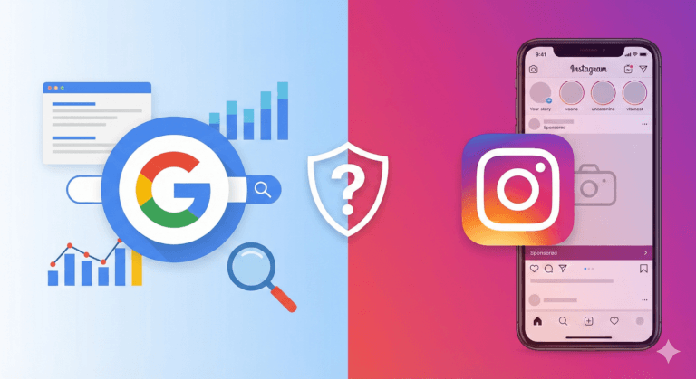 פרסום ממומן בגוגל מול אינסטגרם השוואה לעסקים